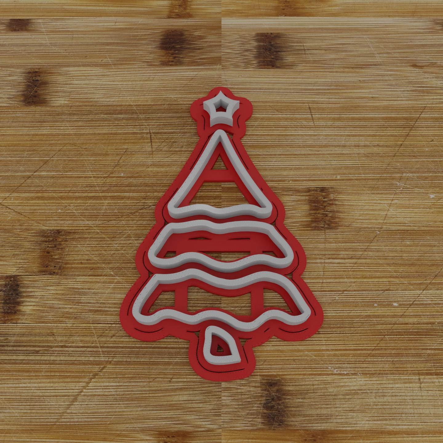 Snowy Tree with Star Cookie Cutter | Magical Christmas Design | Festive Baking Shape