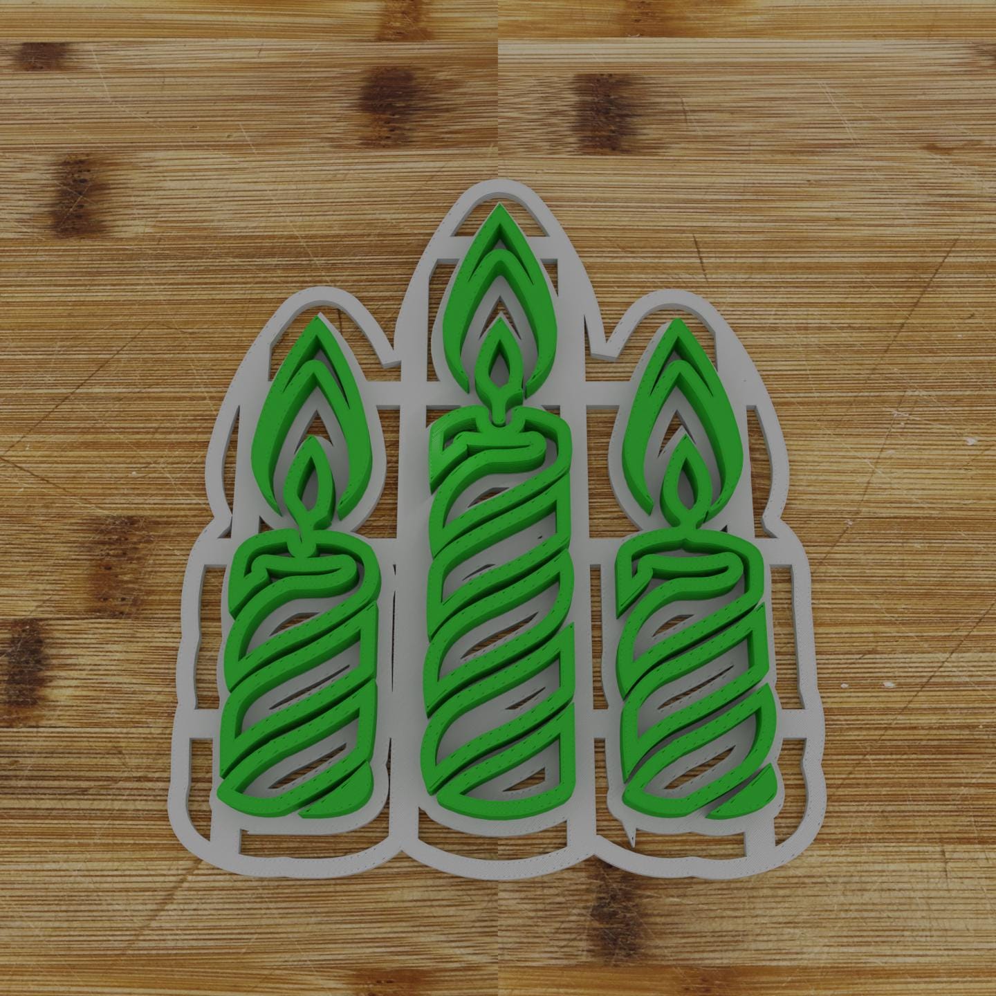 Three Candles Cookie Cutter | Trio of Lights Shape | Festive Season Baking