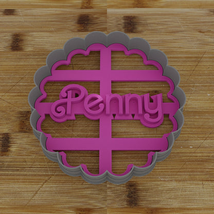 CUSTOM Cookie Cutter - Three Lines  || Cutter and Stamp || Retro Doll Font