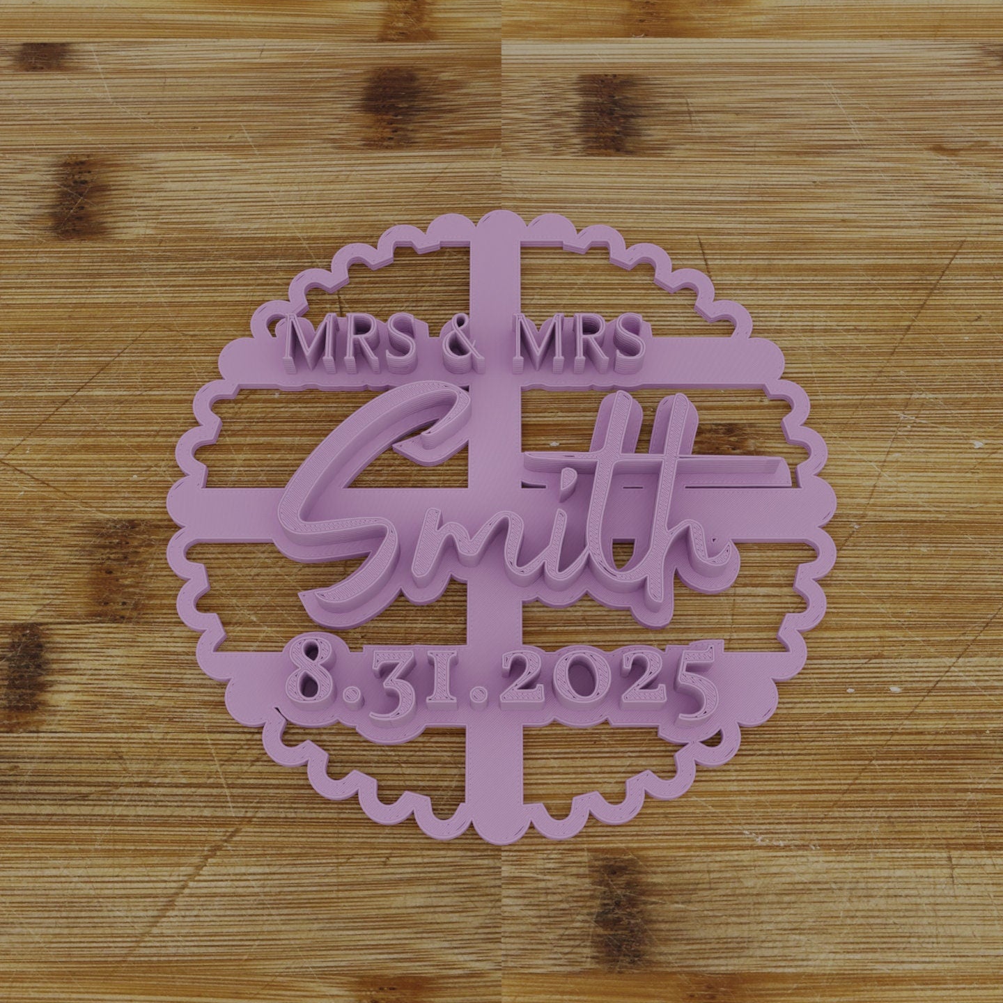 MRS and MRS Custom Cookie Cutter with Names and Date | Wedding | Anniversary