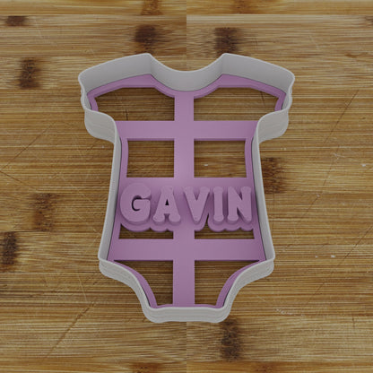 Personalized Baby Onesie Cookie Cutter | Custom Name Baby Shower Favor