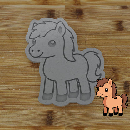 Personalizable 2pc. Horse Cookie Cutter | Pony Cookie Cutter | Equestrian Party Favor