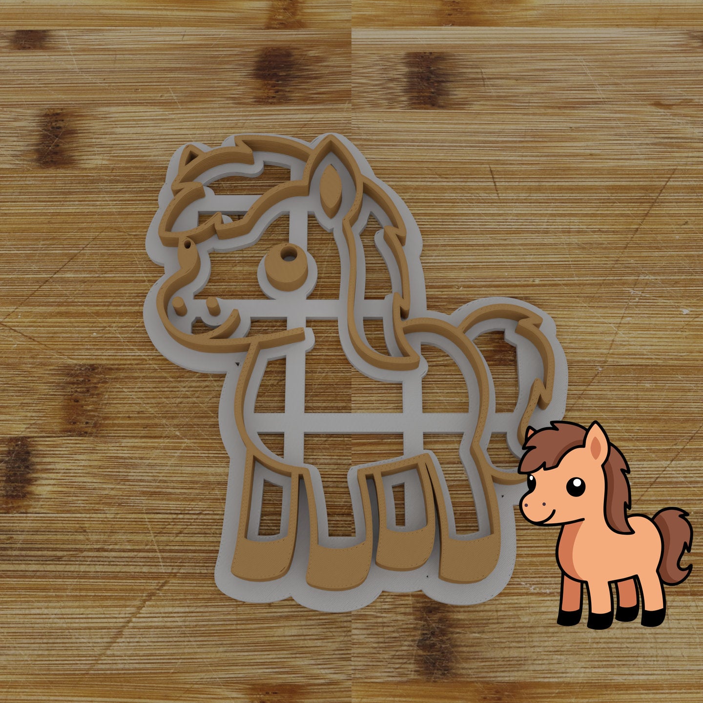 Personalizable 2pc. Horse Cookie Cutter | Pony Cookie Cutter | Equestrian Party Favor