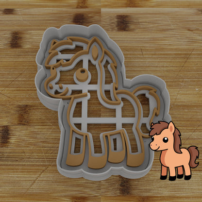 Personalizable 2pc. Horse Cookie Cutter | Pony Cookie Cutter | Equestrian Party Favor