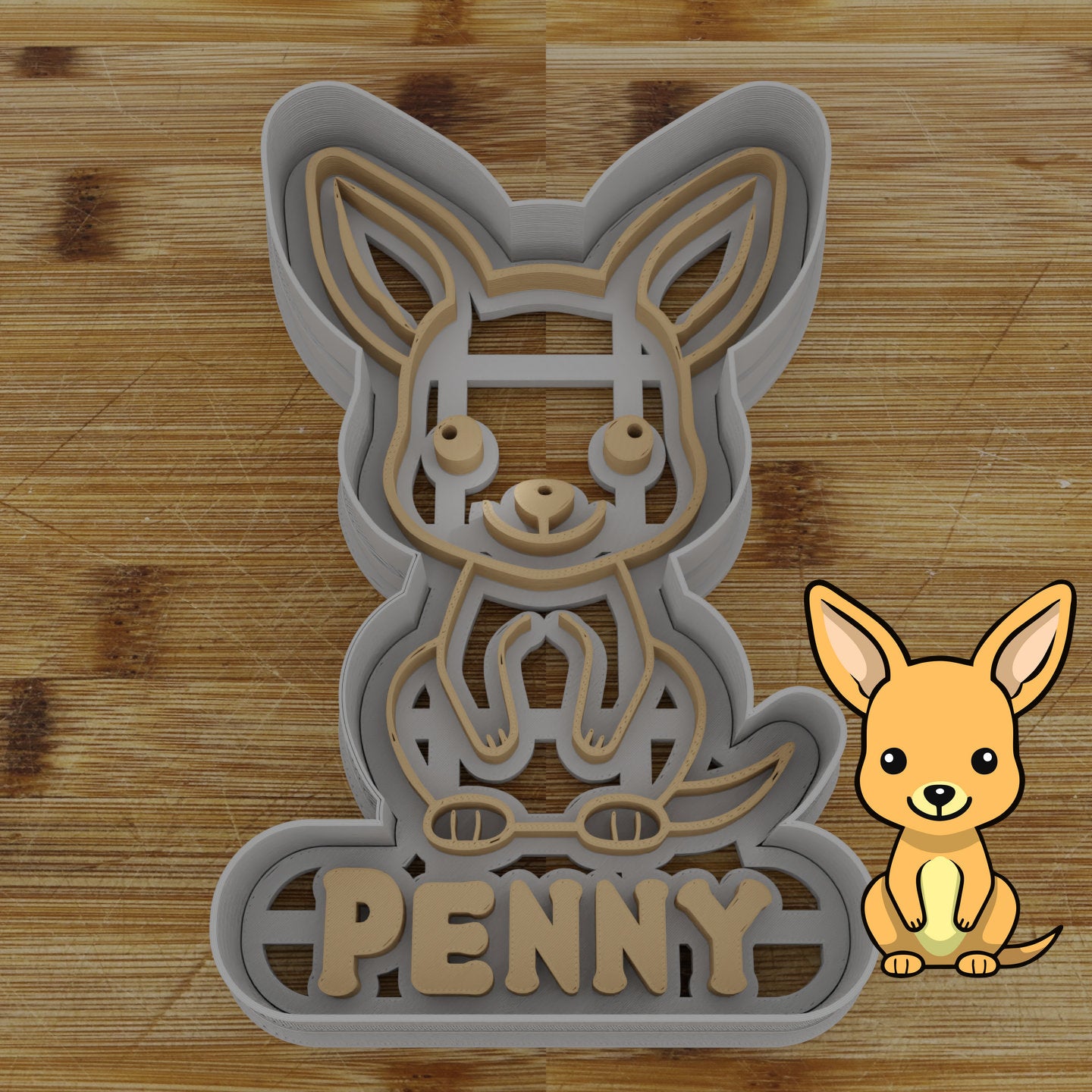 Personalizable 2pc. Kangaroo Cookie Cutter | Australian Animal Party Favor