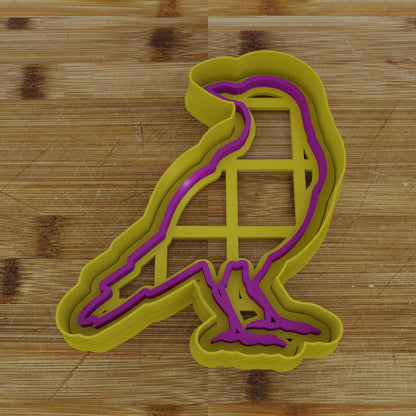2 pc. Crow Halloween Cookie Cutter and Embosser | Spooky Crow Cookie Cutter and Embosser