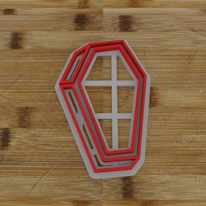 2 pc. Coffin Halloween Cookie Cutter and Embosser | Creepy Coffin Cookie Cutter and Embosser