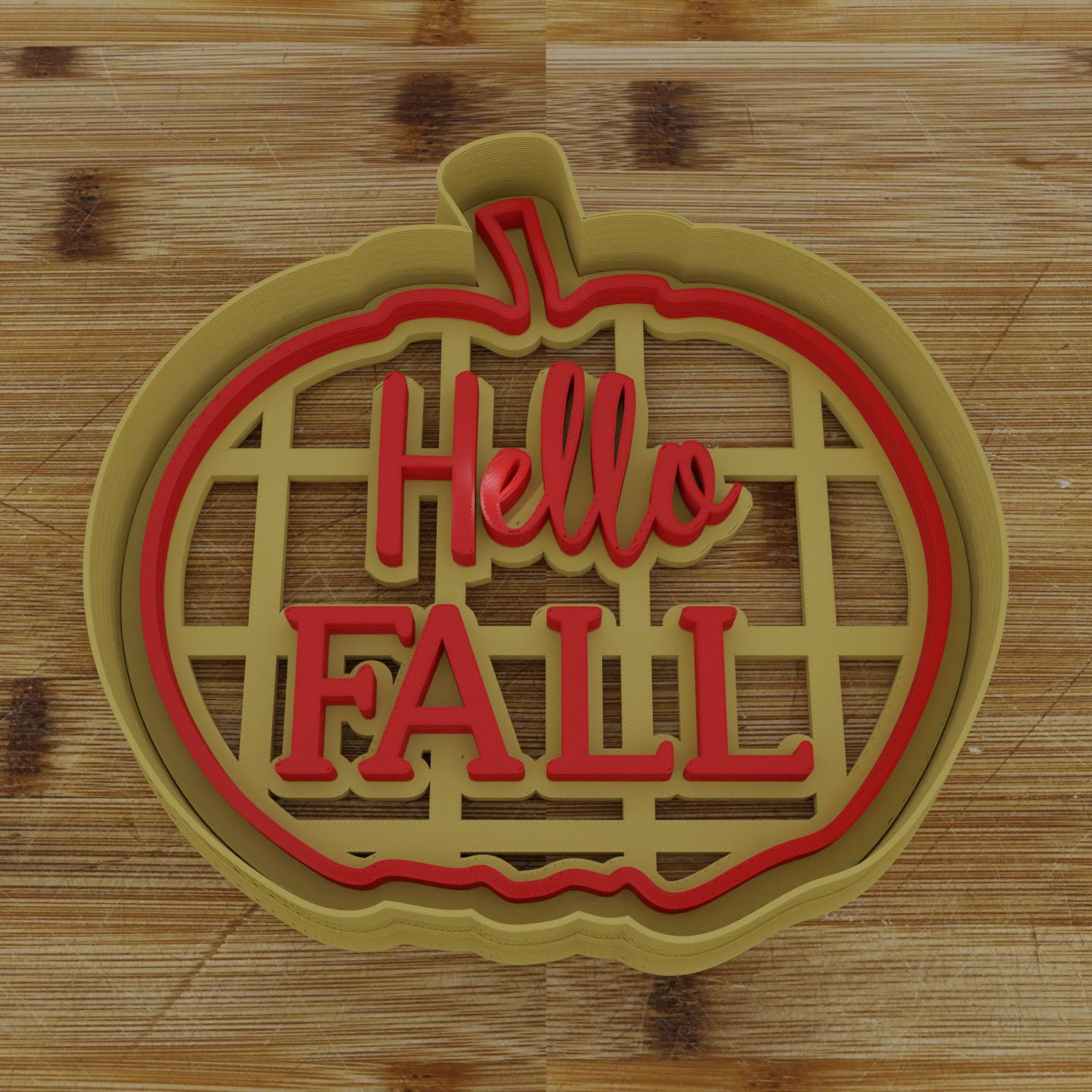 Pumpkin "Hello Fall" Cookie Cutter & Stamp | Pumpkin Cookie Cutter