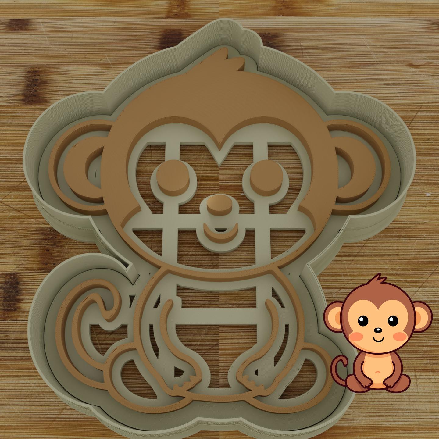 Personalizable 2 pc. Monkey Cookie Cutter | Jungle Animal Party Favor