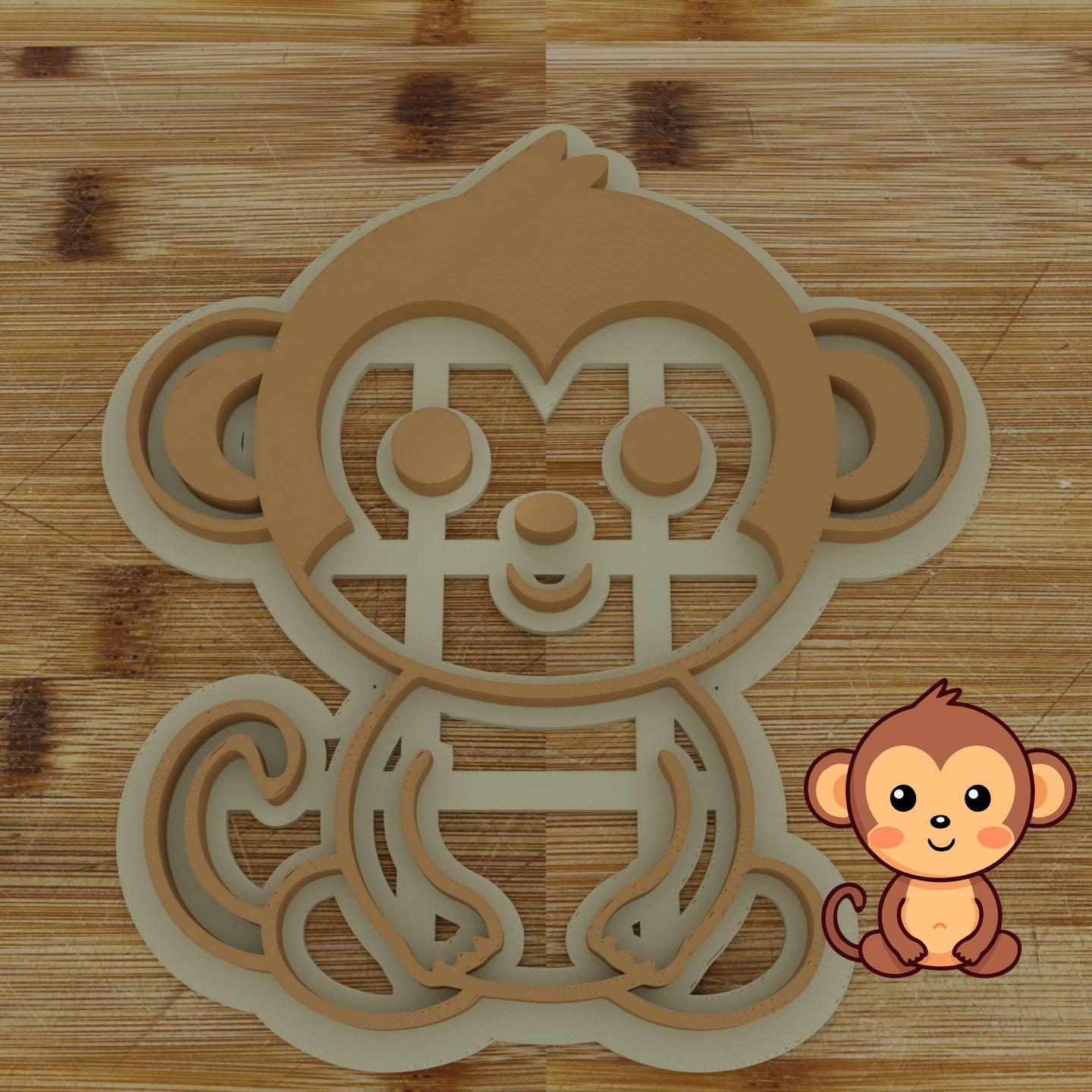 Personalizable 2 pc. Monkey Cookie Cutter | Jungle Animal Party Favor