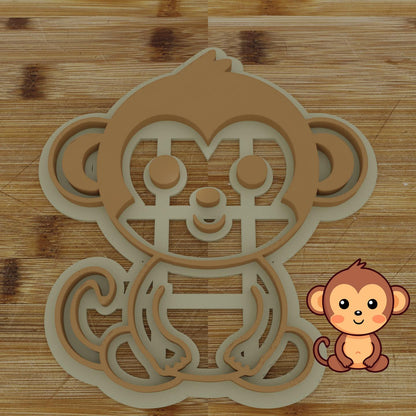 Personalizable 2 pc. Monkey Cookie Cutter | Jungle Animal Party Favor