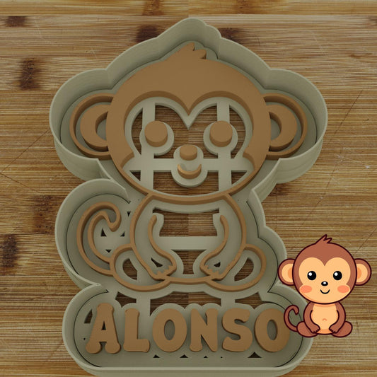 Personalizable 2 pc. Monkey Cookie Cutter | Jungle Animal Party Favor