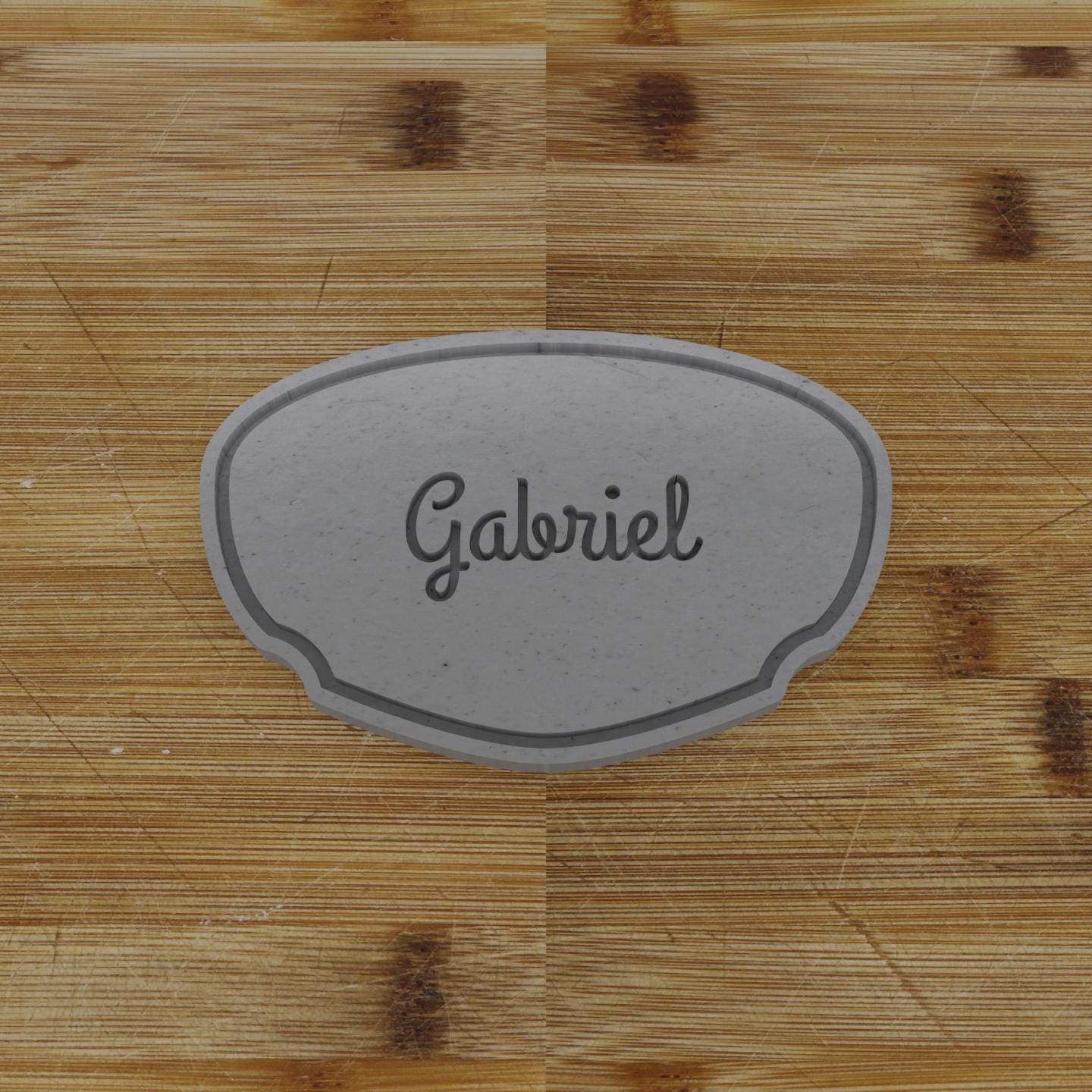 Simple Oval Badge Cookie Cutter | Personalization Available | Custom Embosser