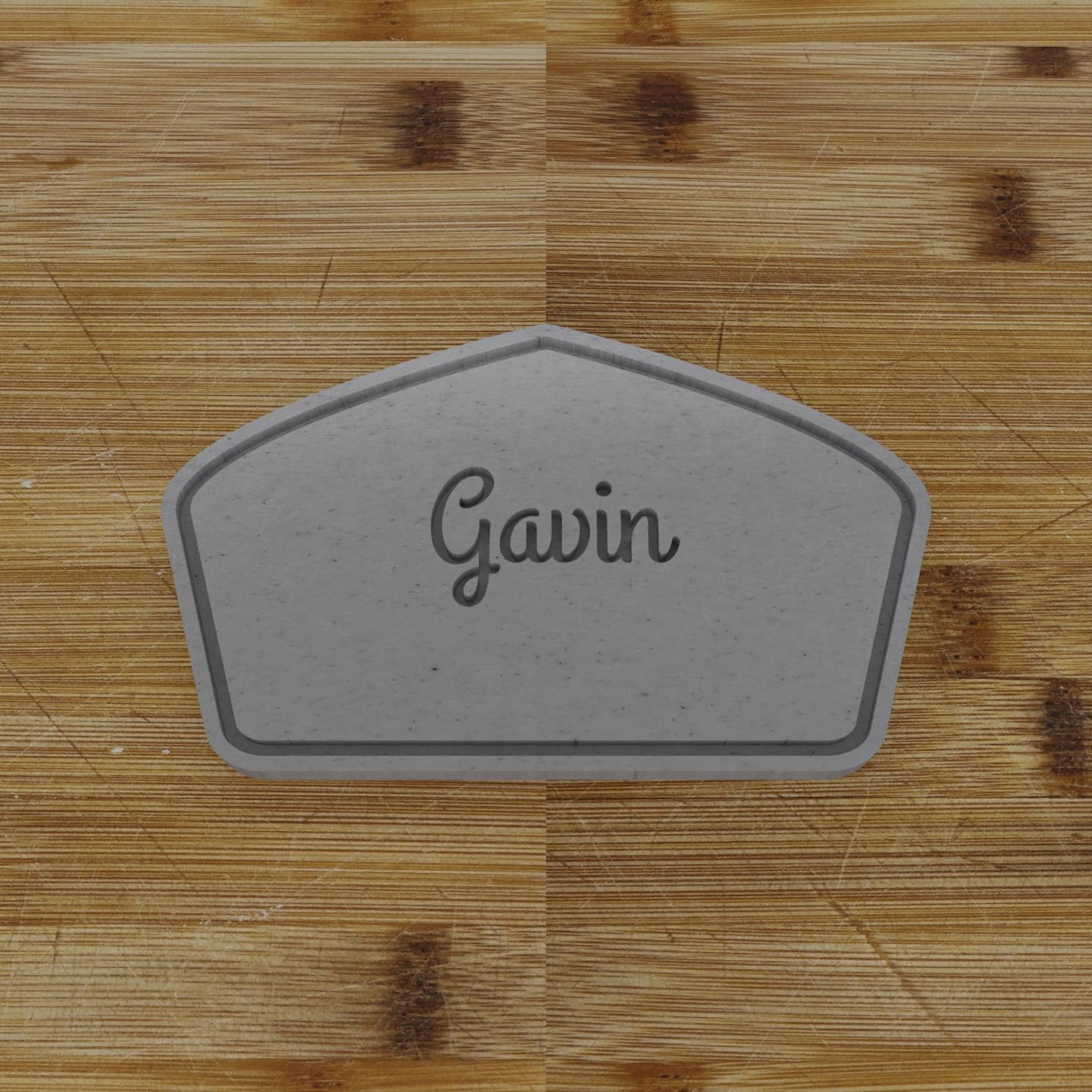 Round Rectangular Label Cookie Cutter | Personalization Available | Custom Embosser