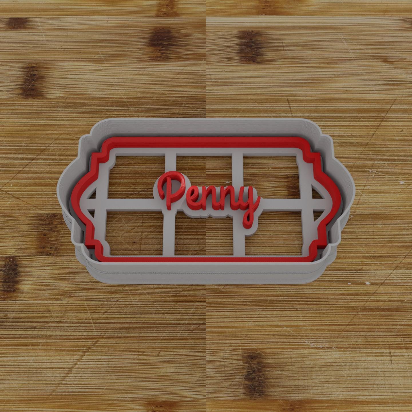 Ornate Plaque Cookie Cutter | Personalization Available | Custom Embosser