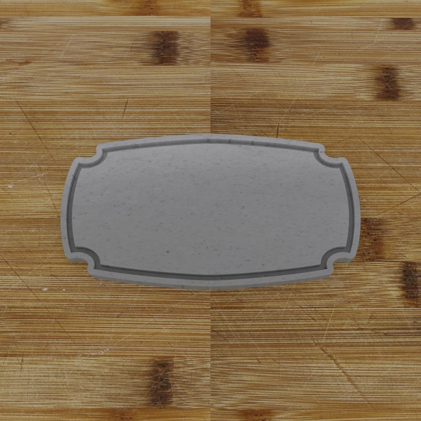 Rectangular Plaque with Cutouts Cookie Cutter | Personalization Available | Custom Embosser