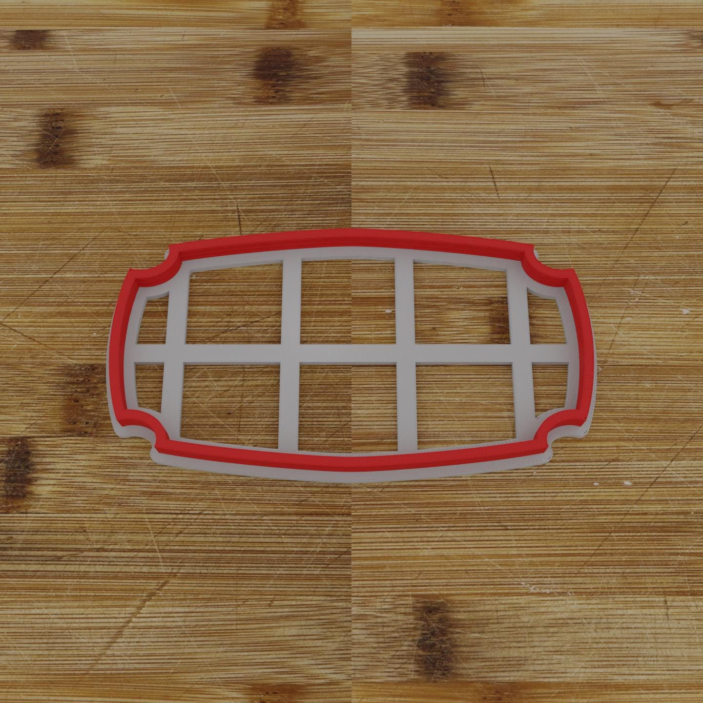 Rectangular Plaque with Cutouts Cookie Cutter | Personalization Available | Custom Embosser