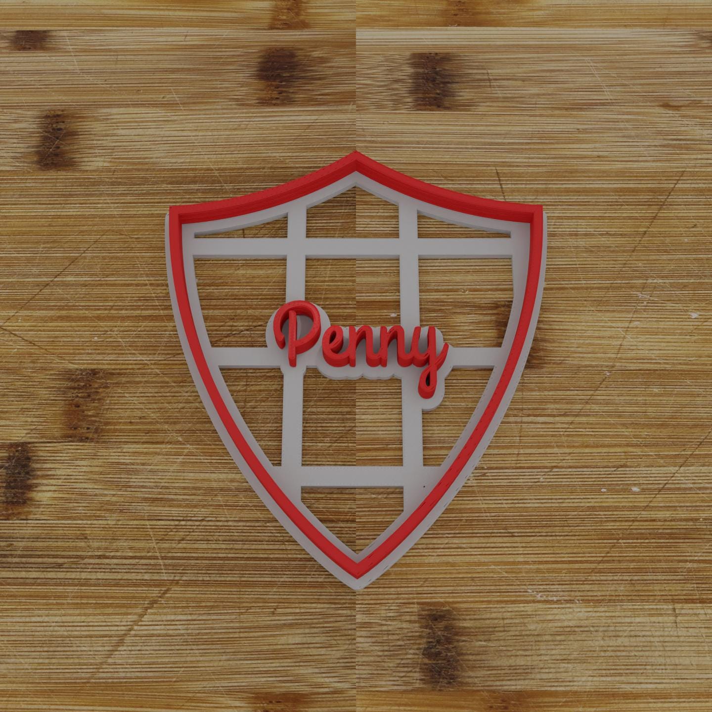 Narrow Shield Badge Cookie Cutter | Personalization Available | Custom Embosser