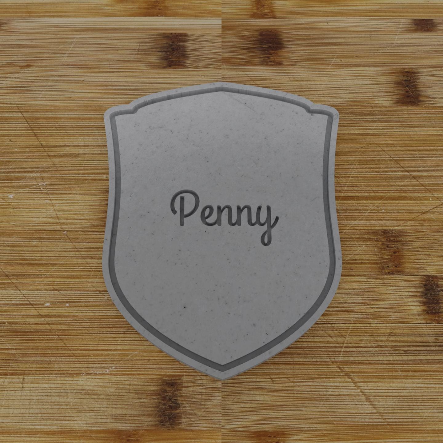 Rectangular Badge with Banner Cookie Cutter | Personalization Available | Custom Embosser