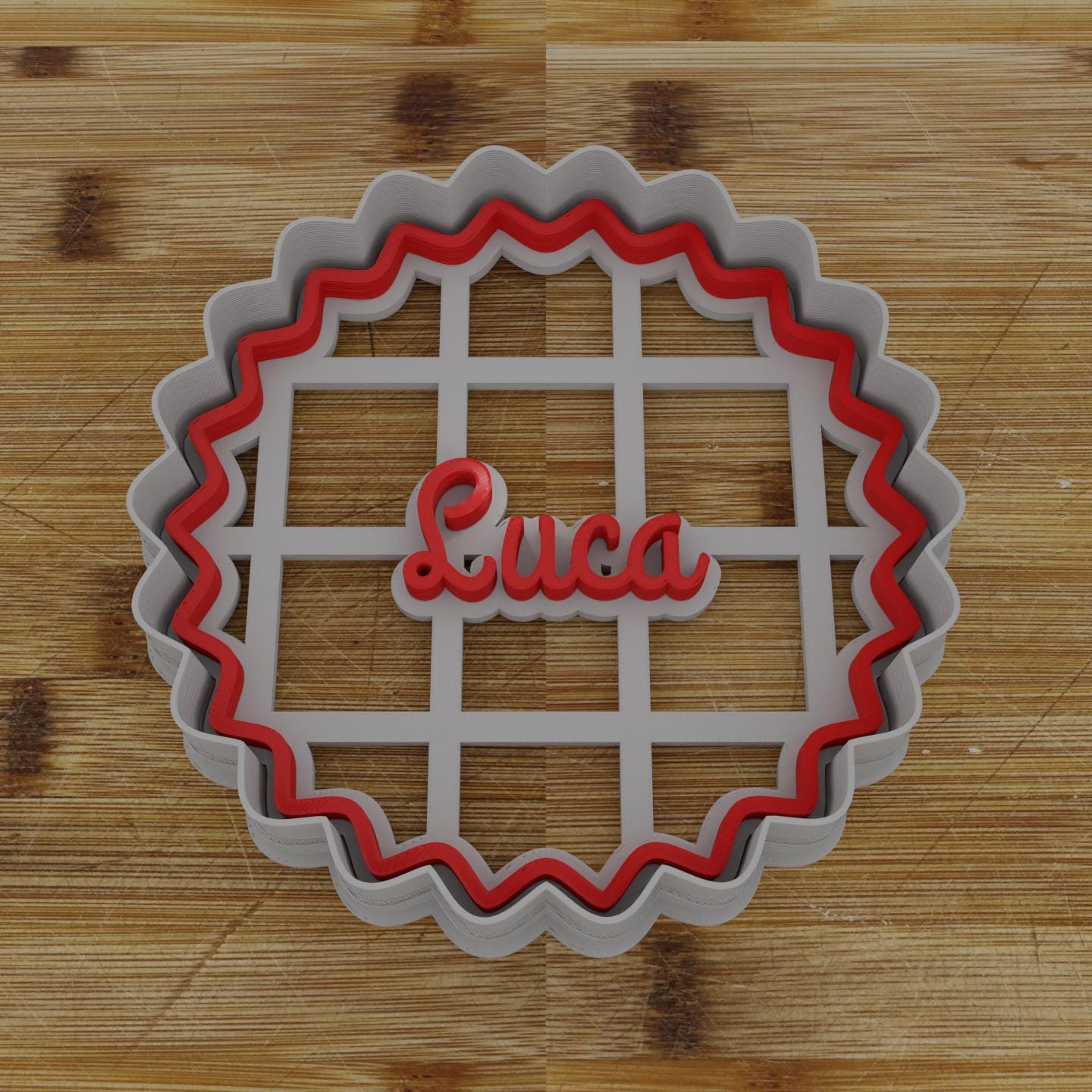 Sunburst Badge Cookie Cutter | Personalization Available | Custom Embosser