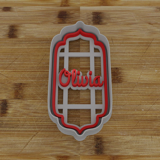 Banner Badge Cookie Cutter | Personalization Available | Custom Embosser