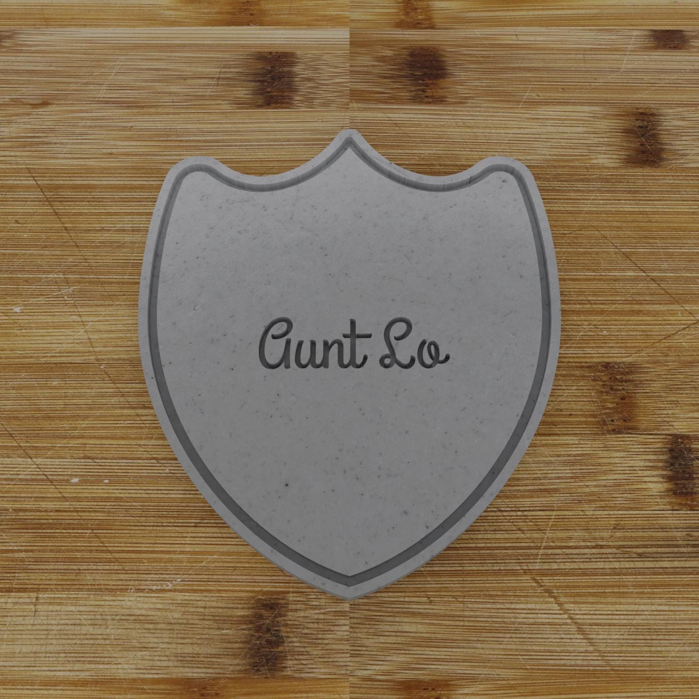 Ornate Shield Plaque Cookie Cutter | Personalization Available | Custom Embosser