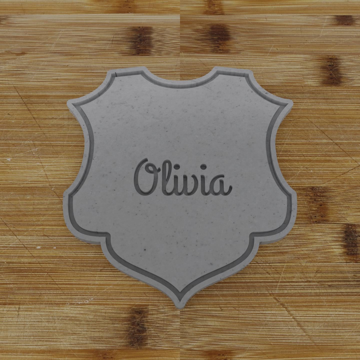 Round Badge Cookie Cutter | Personalization Available | Custom Embosser