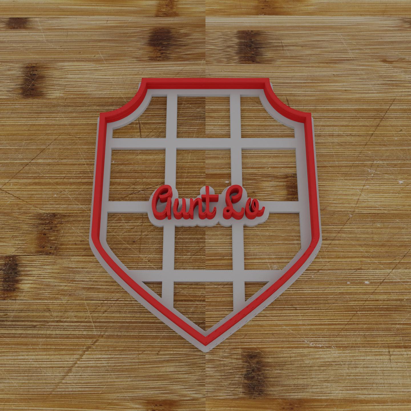 Vertical Shield Label Cookie Cutter | Personalization Available | Custom Embosser