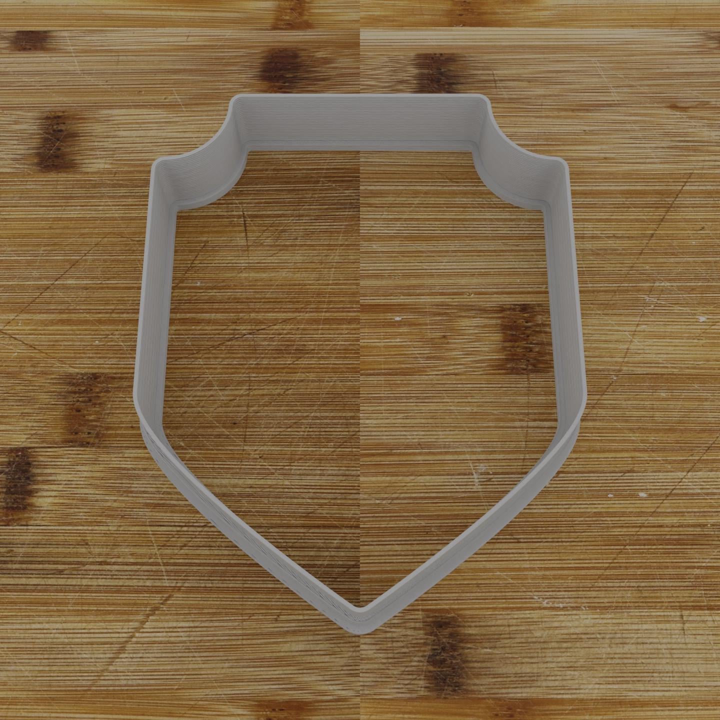 Vertical Shield Label Cookie Cutter | Personalization Available | Custom Embosser