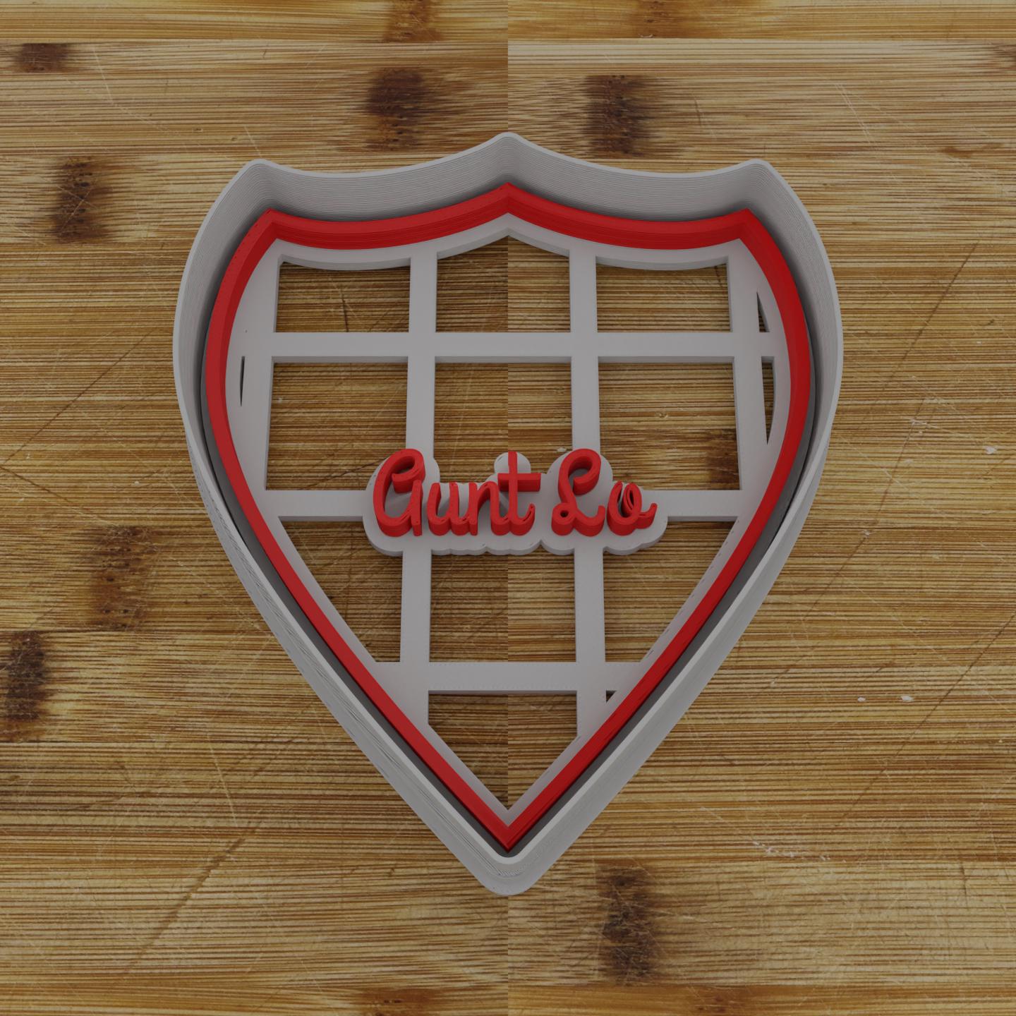 Vertical Shield Label Cookie Cutter | Personalization Available | Custom Embosser