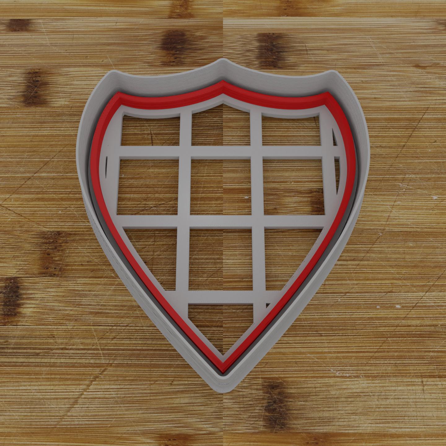 Vertical Shield Label Cookie Cutter | Personalization Available | Custom Embosser