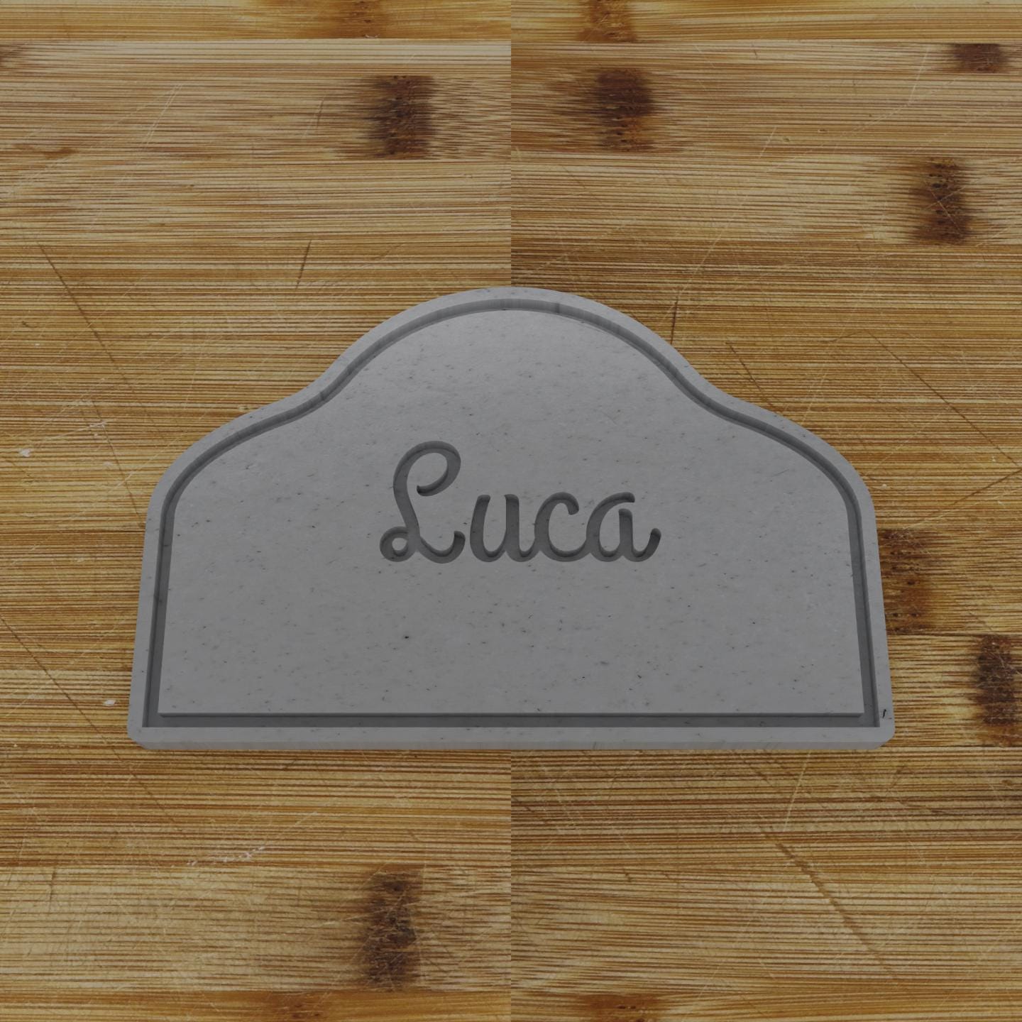 Ornate Shield Plaque Cookie Cutter | Personalization Available | Custom Embosser