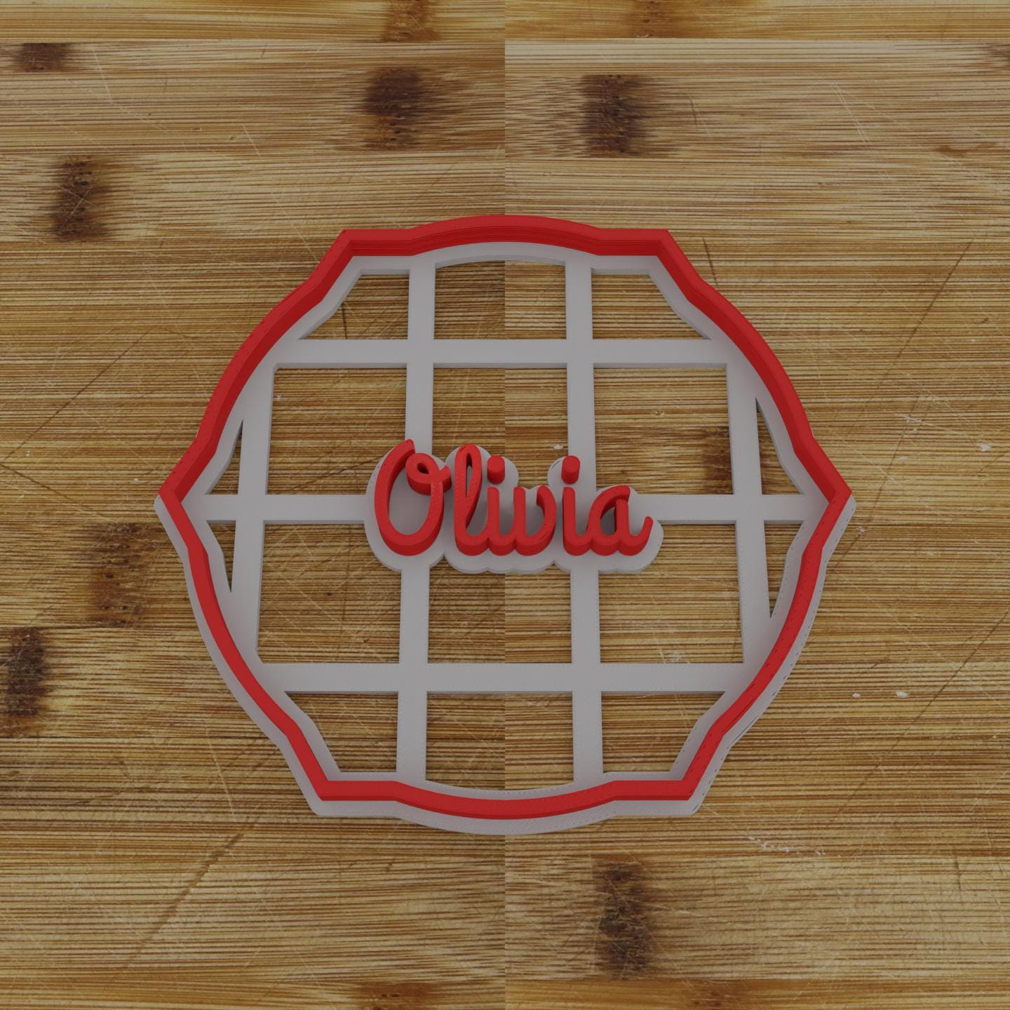 Ornate Shield Label Cookie Cutter | Personalization Available | Custom Embosser