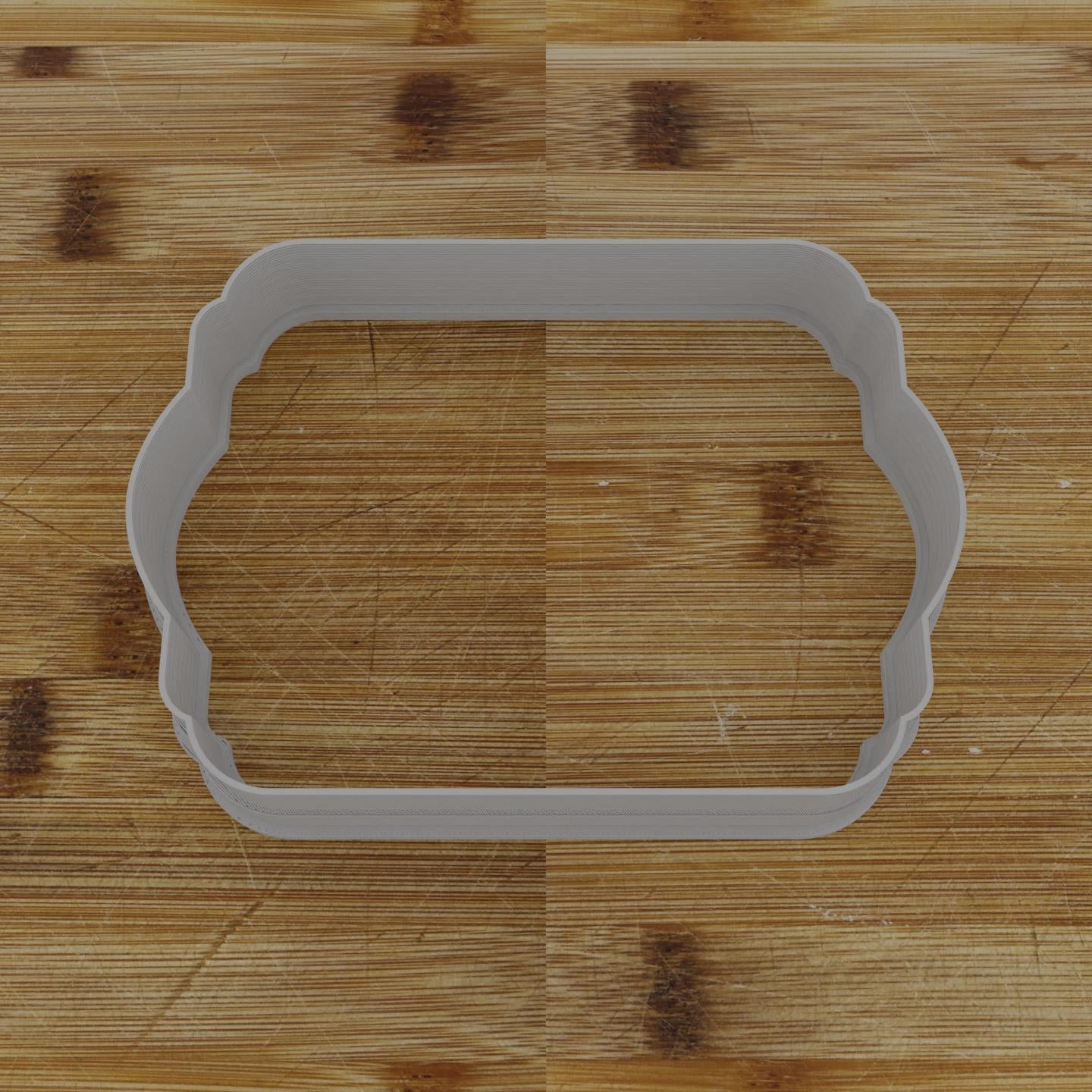 Ornate Shield Label Cookie Cutter | Personalization Available | Custom Embosser