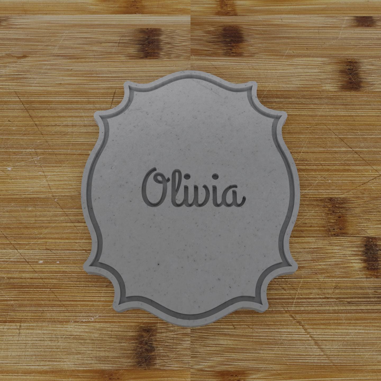 Simple Rectangular Plaque Cookie Cutter | Personalization Available | Custom Embosser