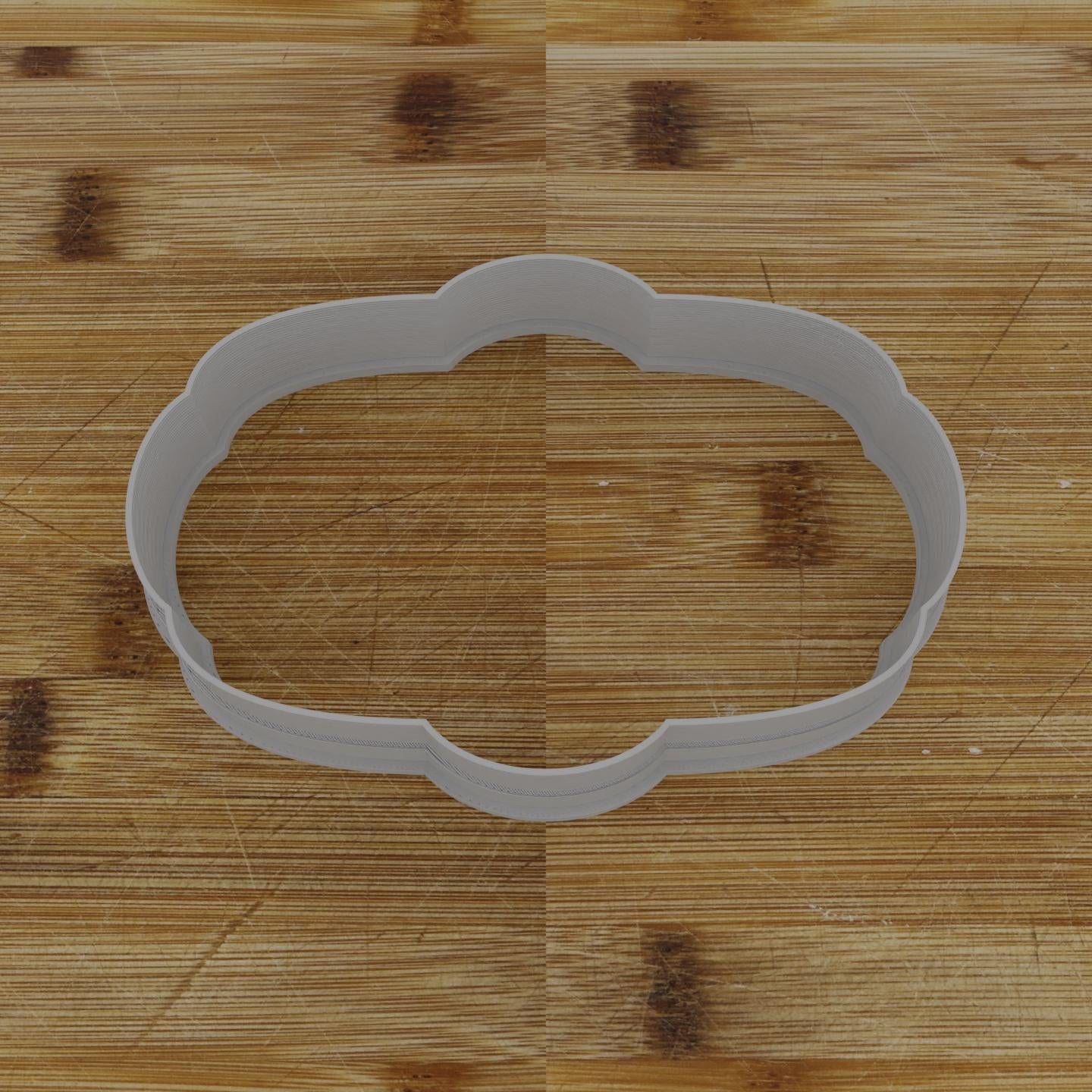 Wide Shield Label Cookie Cutter | Personalization Available | Custom Embosser