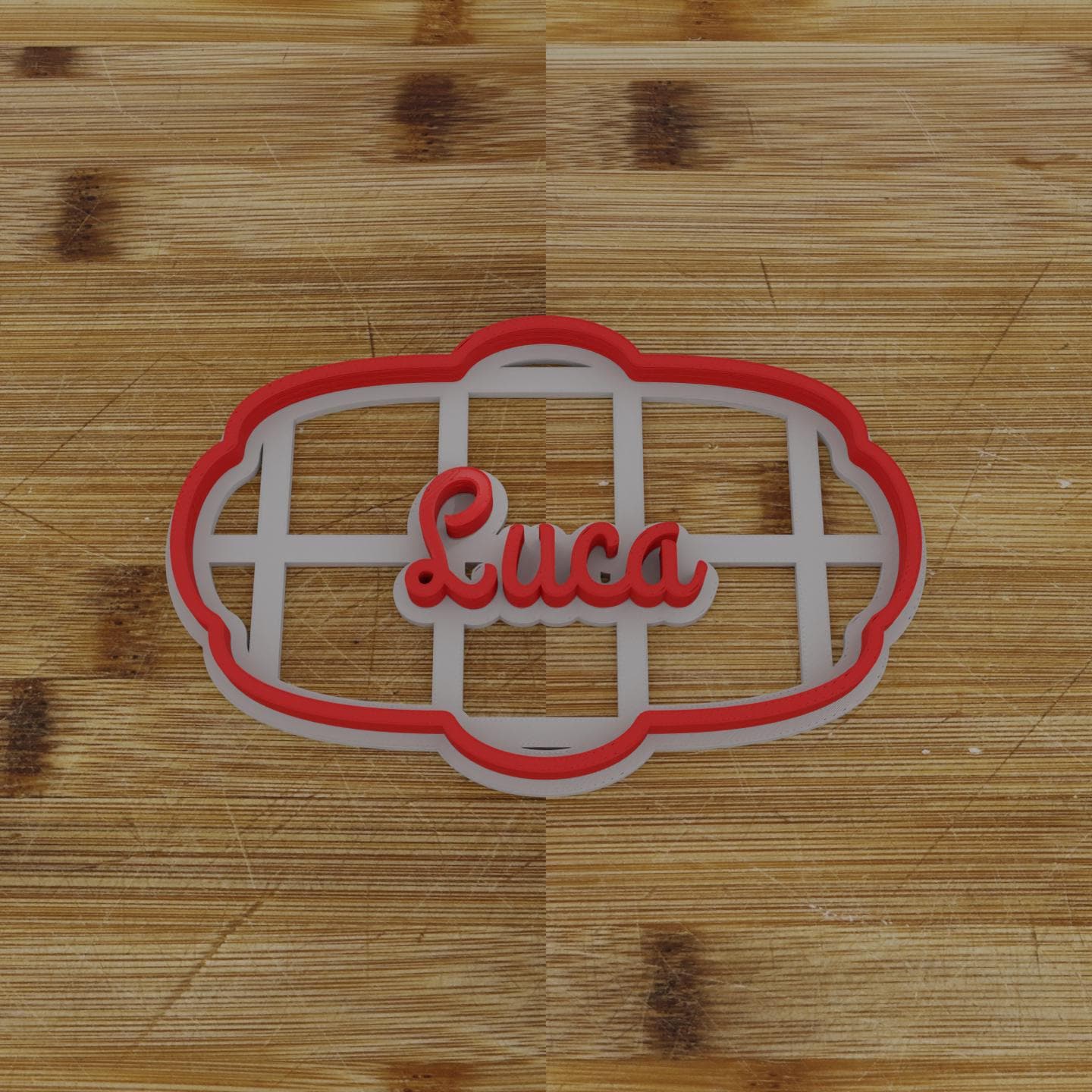 Wide Shield Label Cookie Cutter | Personalization Available | Custom Embosser