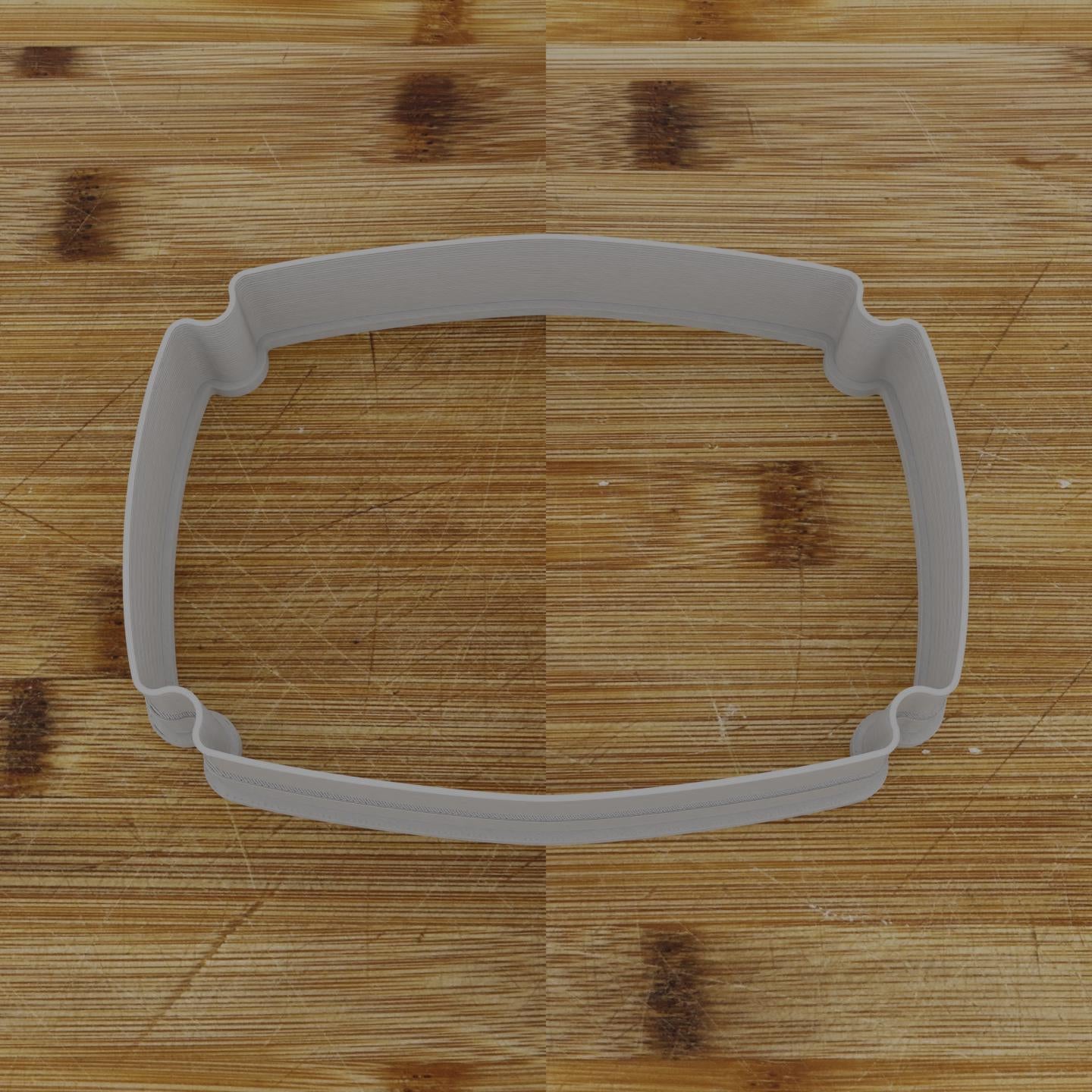 Wide Shield Label Cookie Cutter | Personalization Available | Custom Embosser