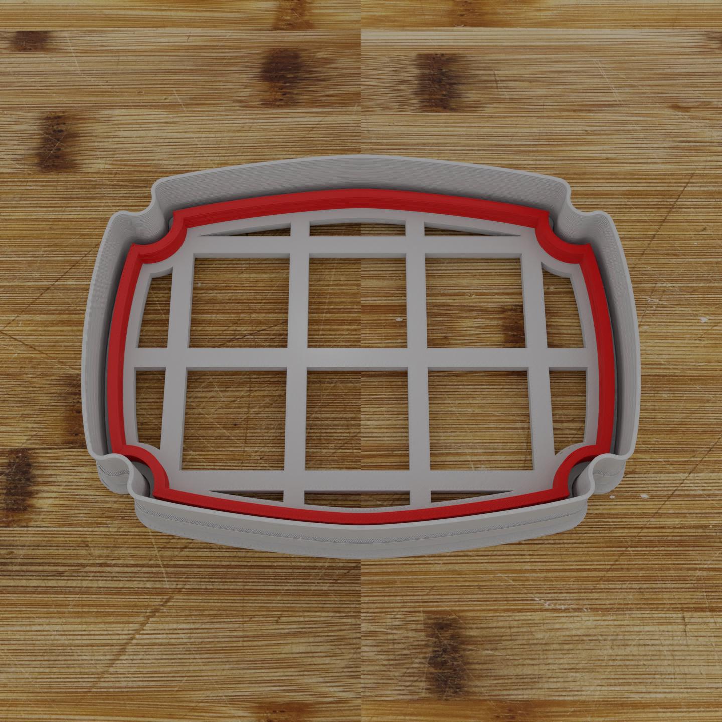 Wide Shield Label Cookie Cutter | Personalization Available | Custom Embosser