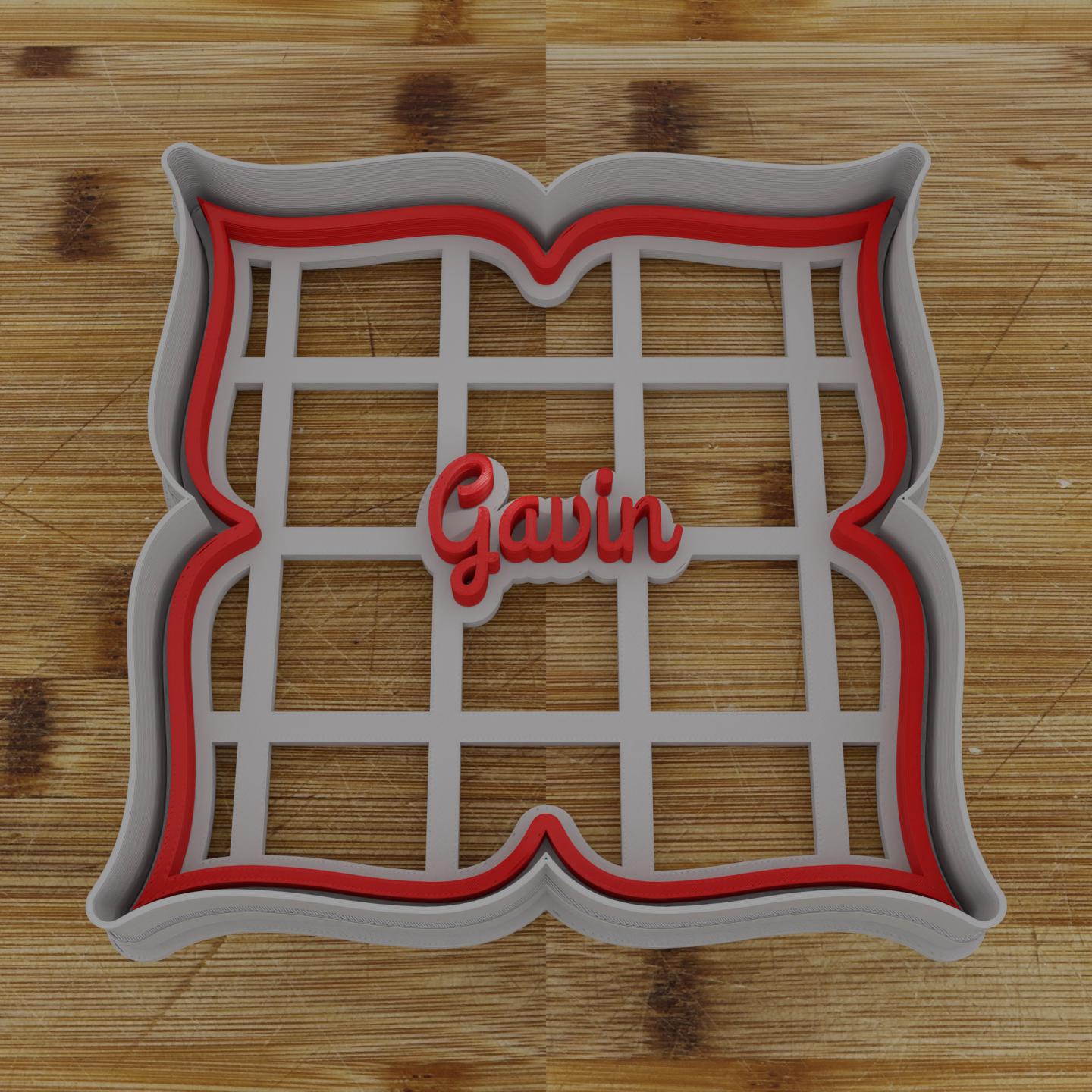 Wide Shield Label Cookie Cutter | Personalization Available | Custom Embosser