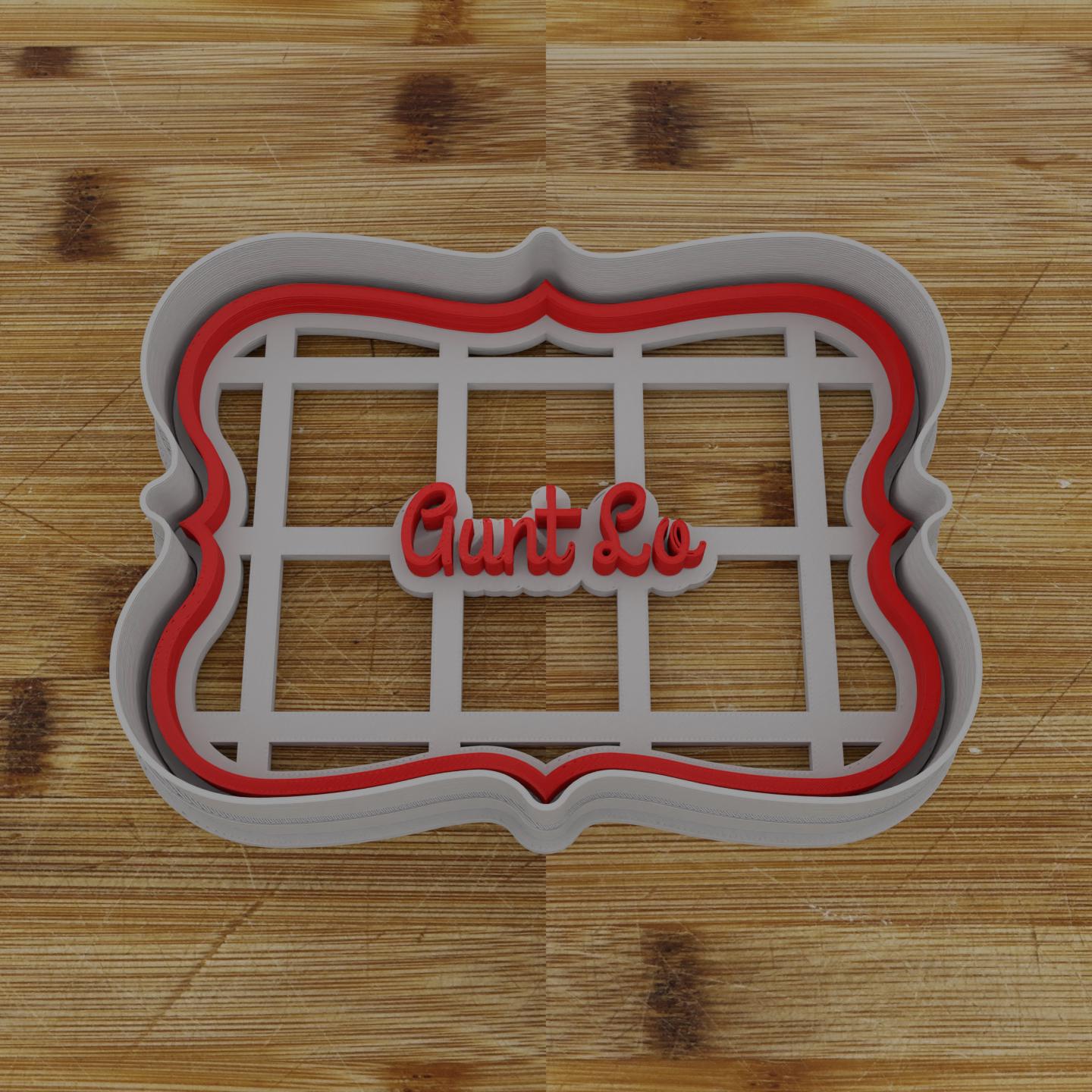 Ornate Shield Label Cookie Cutter | Personalization Available | Custom Embosser