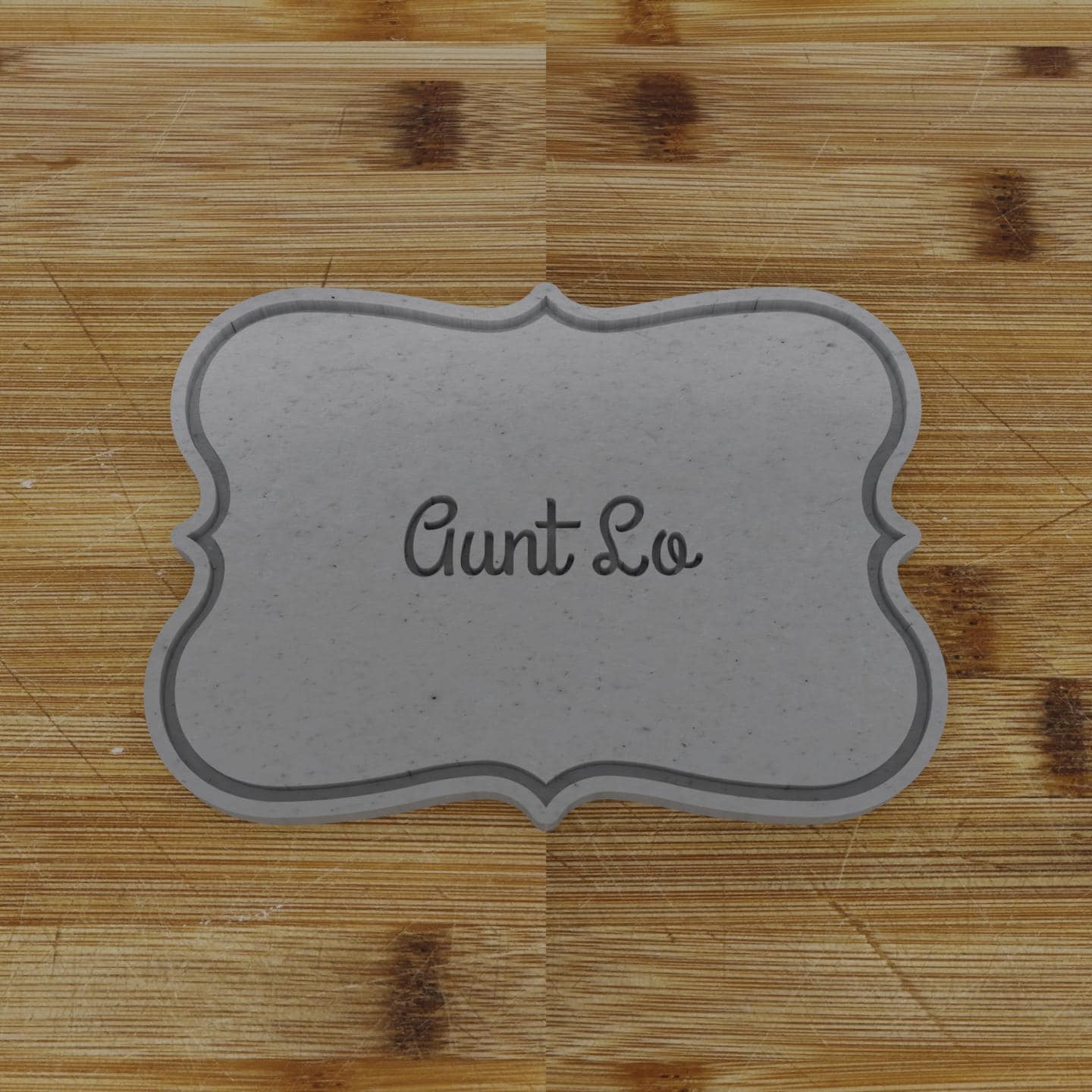 Ornate Shield Label Cookie Cutter | Personalization Available | Custom Embosser