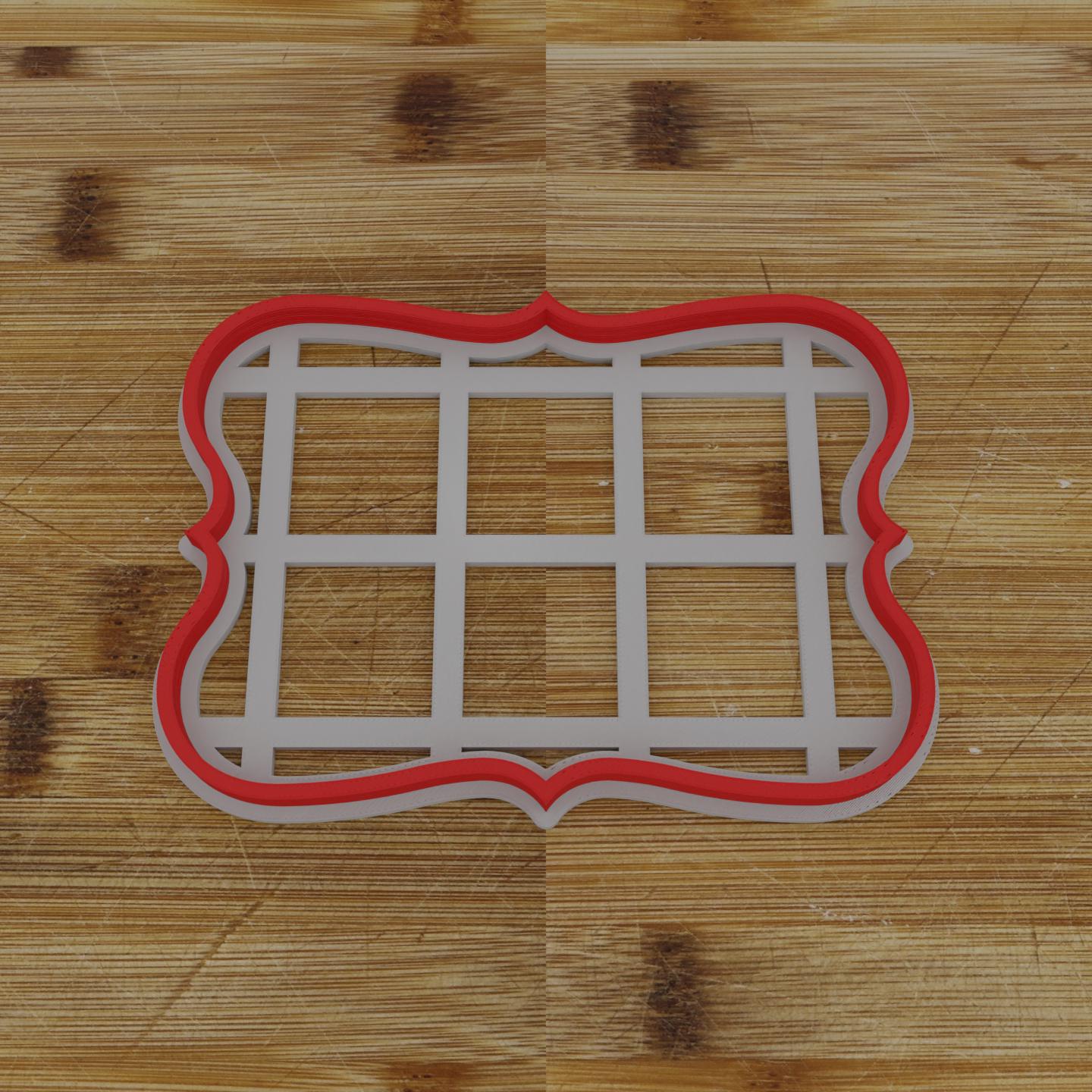 Ornate Shield Label Cookie Cutter | Personalization Available | Custom Embosser