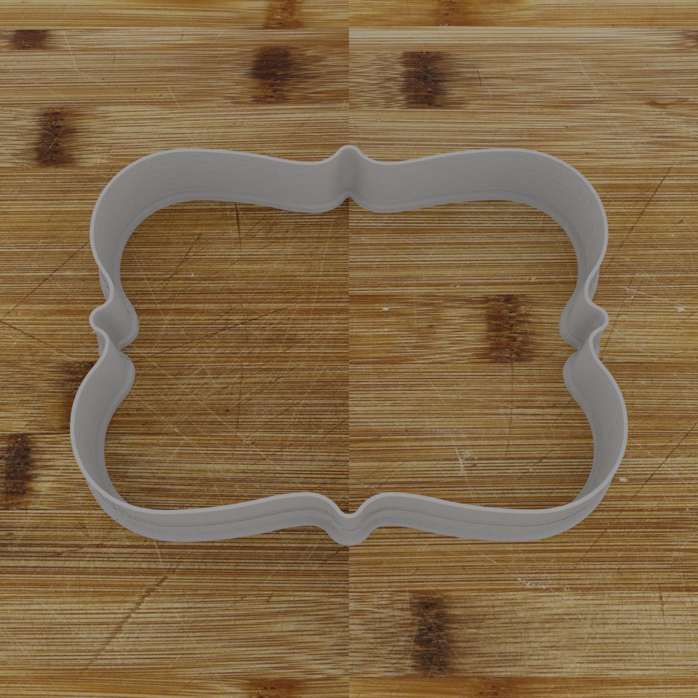 Ornate Shield Label Cookie Cutter | Personalization Available | Custom Embosser