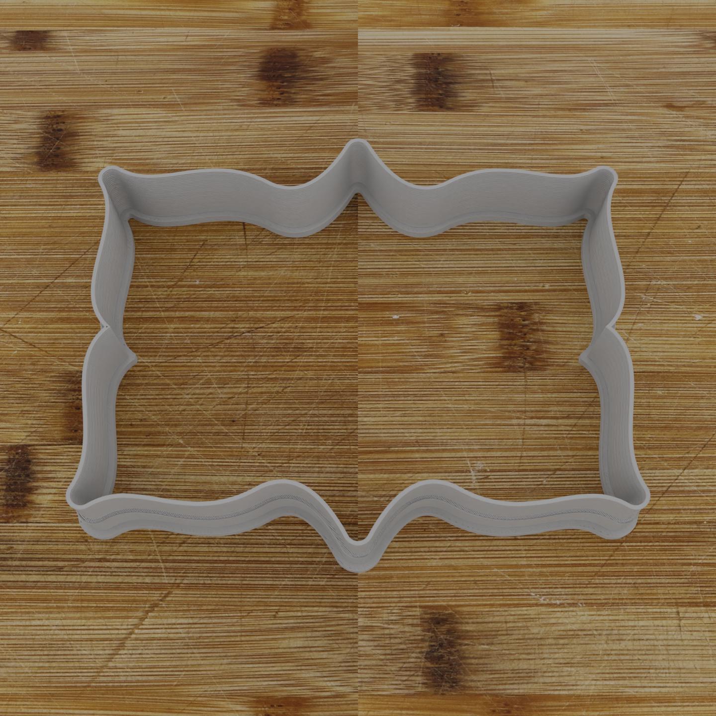 Wide Shield Label Cookie Cutter | Personalization Available | Custom Embosser