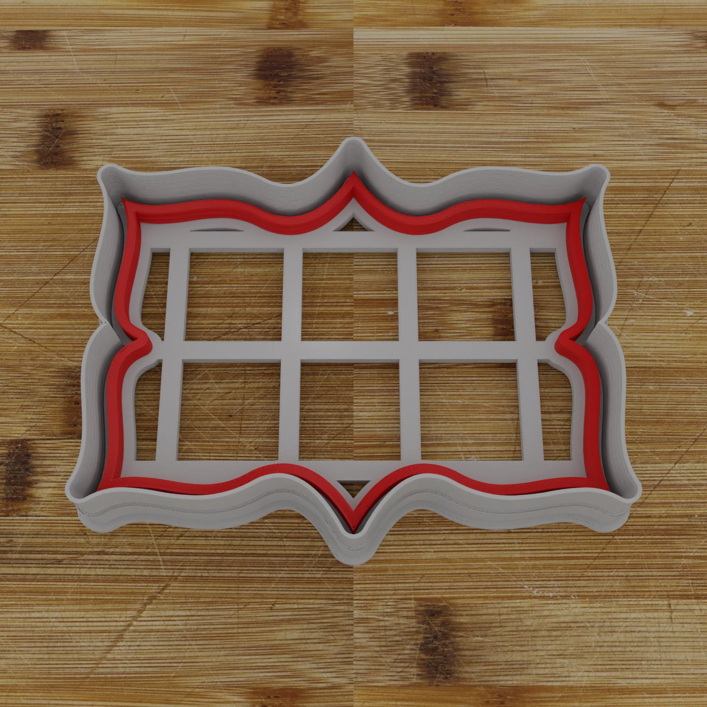 Wide Shield Label Cookie Cutter | Personalization Available | Custom Embosser