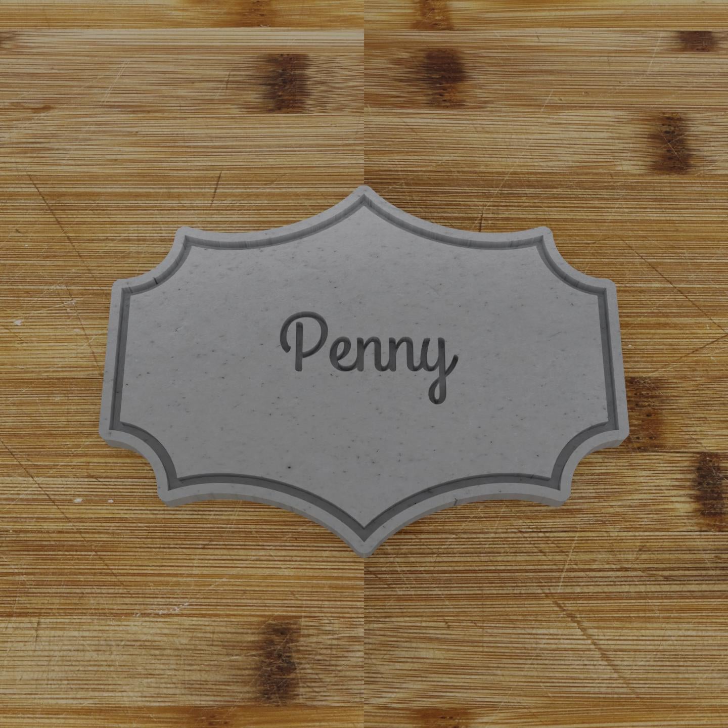 Round Label with Ribbon Cookie Cutter | Personalization Available | Custom Embosser