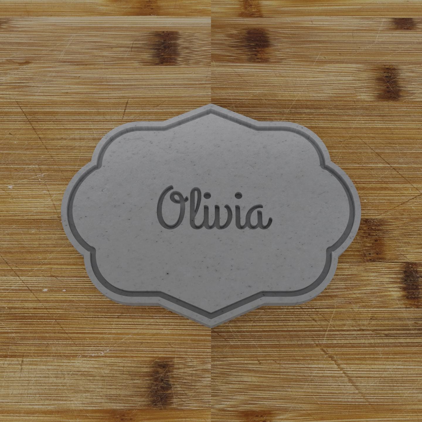 Simple Rectangular Plaque Cookie Cutter | Personalization Available | Custom Embosser