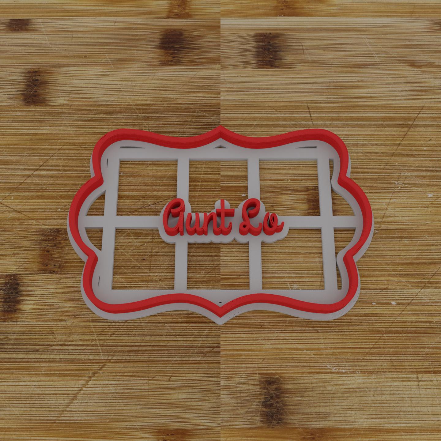 Wide Shield Label Cookie Cutter | Personalization Available | Custom Embosser