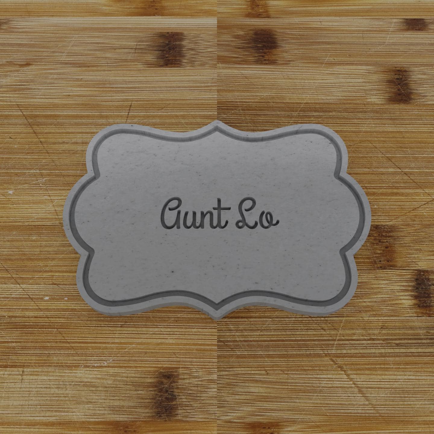 Wide Shield Label Cookie Cutter | Personalization Available | Custom Embosser